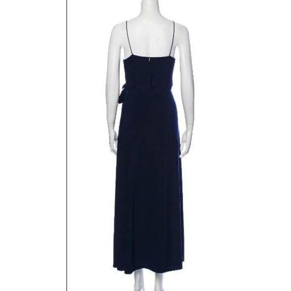 MISA Los Angeles Women's Sz S Navy Blue Veronika Wrap Front Maxi Dress - Picture 3 of 7